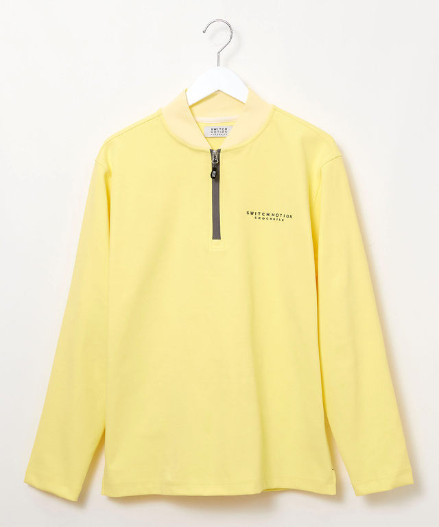 スタンドカラー ハーフジップ プルオーバー