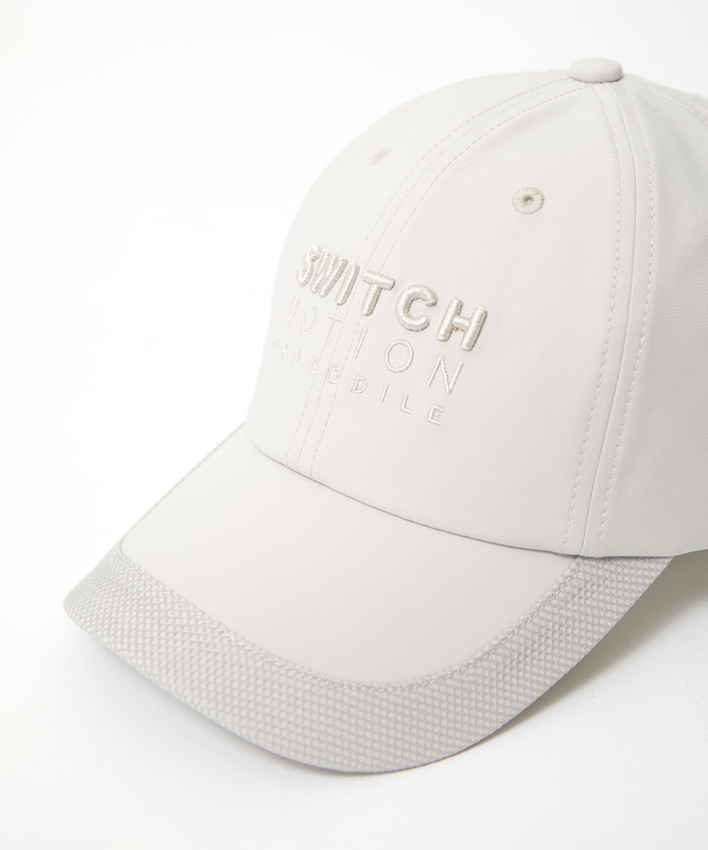 メッシュ切り替え ロゴ刺繍 キャップ