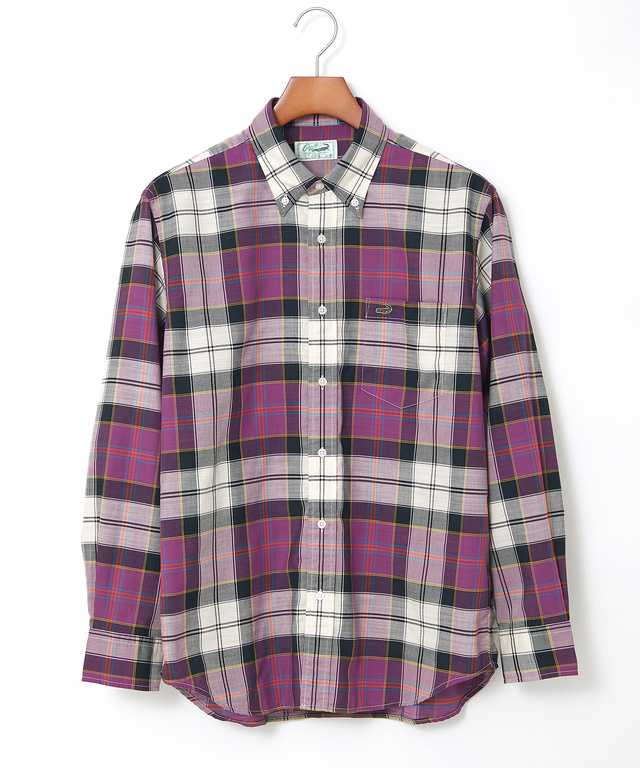 ピケ素材 チェック柄 シャツ