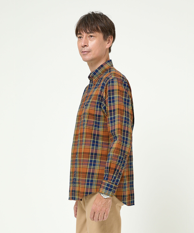 インディゴ糸 チェック柄 シャツ