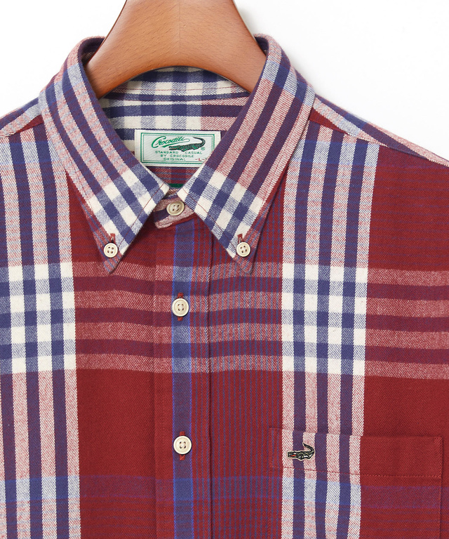 シャギー加工 タータン柄 シャツ