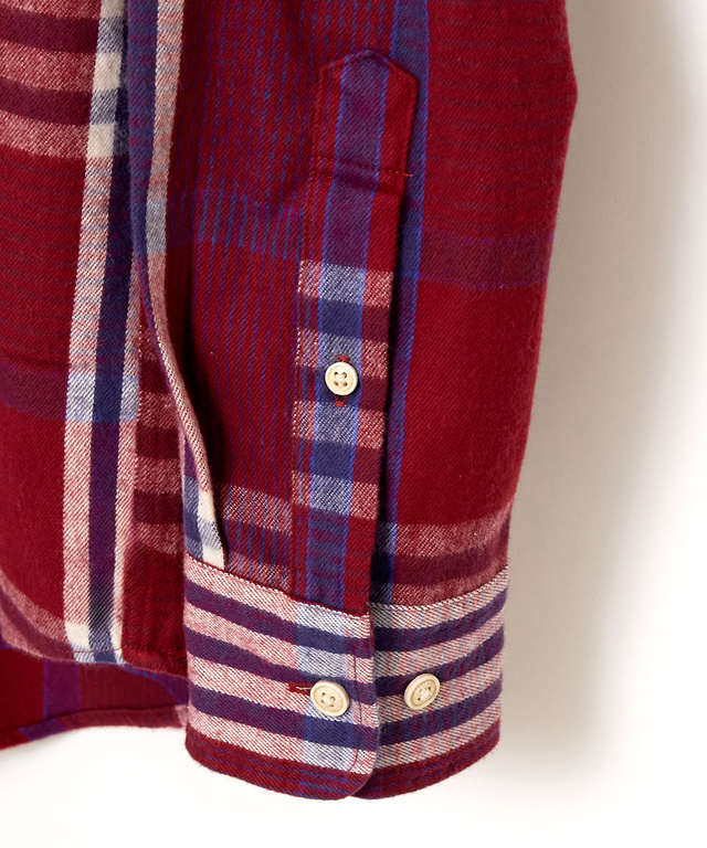 シャギー加工 タータン柄 シャツ