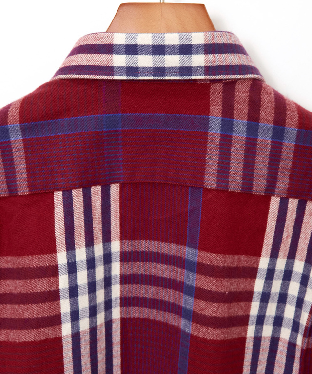 シャギー加工 タータン柄 シャツ