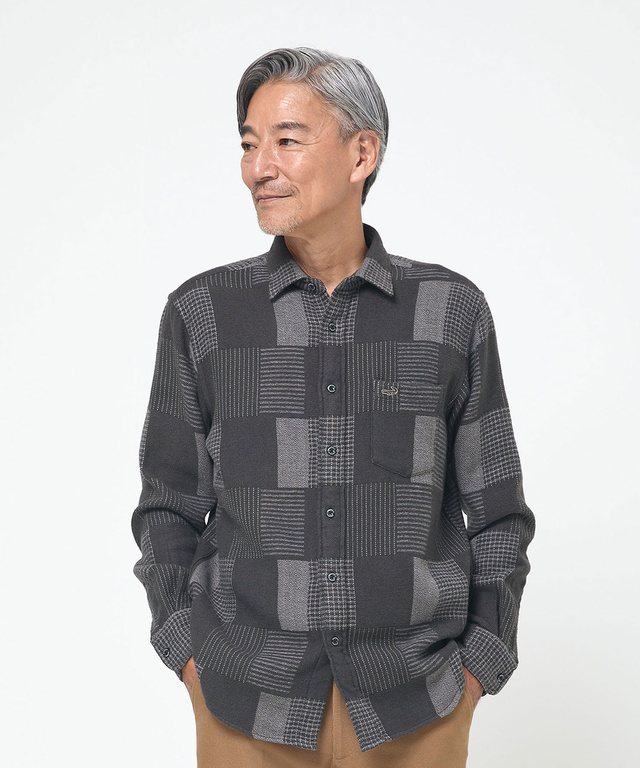 コットンビエラ パッチワーク調 シャツ