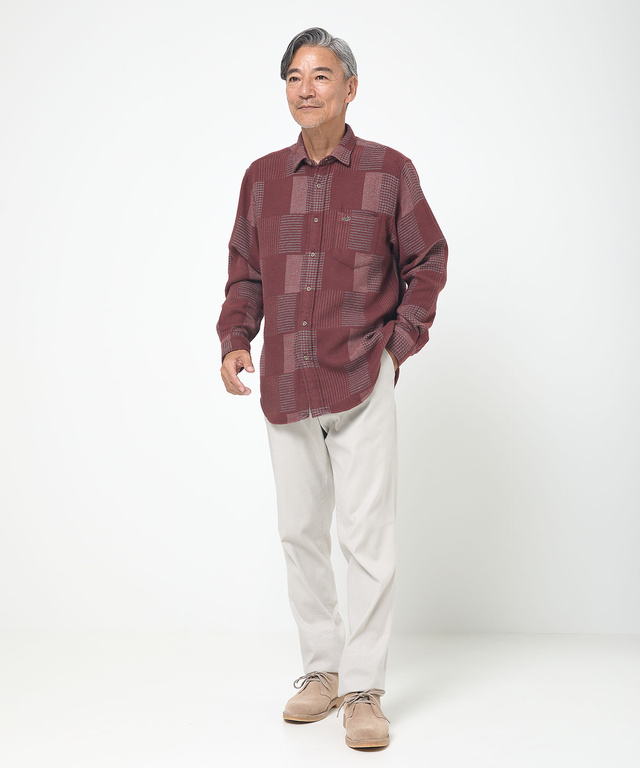 コットンビエラ パッチワーク調 シャツ