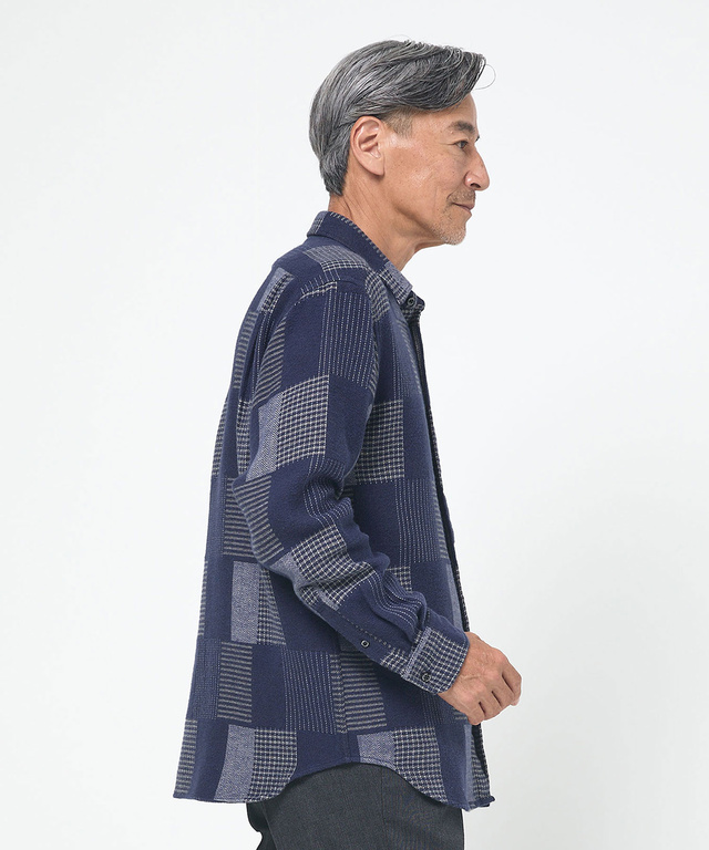 コットンビエラ パッチワーク調 シャツ