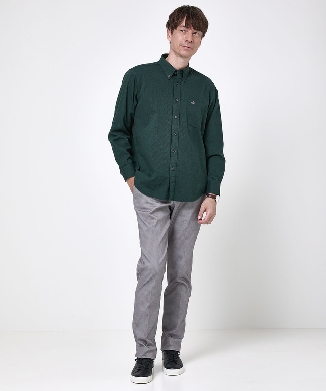 ピケ素材 ボタンダウン シャツ