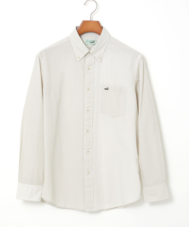 サッカー織り クレイジーパターン ボタンダウンシャツ【吸汗速乾】