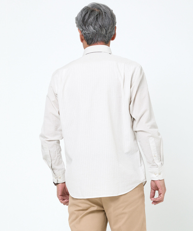 サッカー織り クレイジーパターン ボタンダウンシャツ【吸汗速乾】