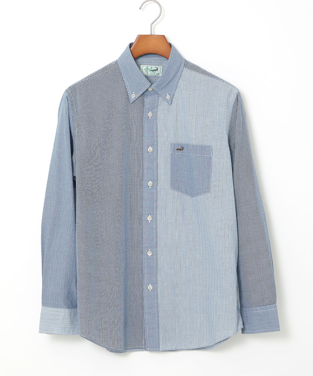 サッカー織り クレイジーパターン ボタンダウンシャツ【吸汗速乾】