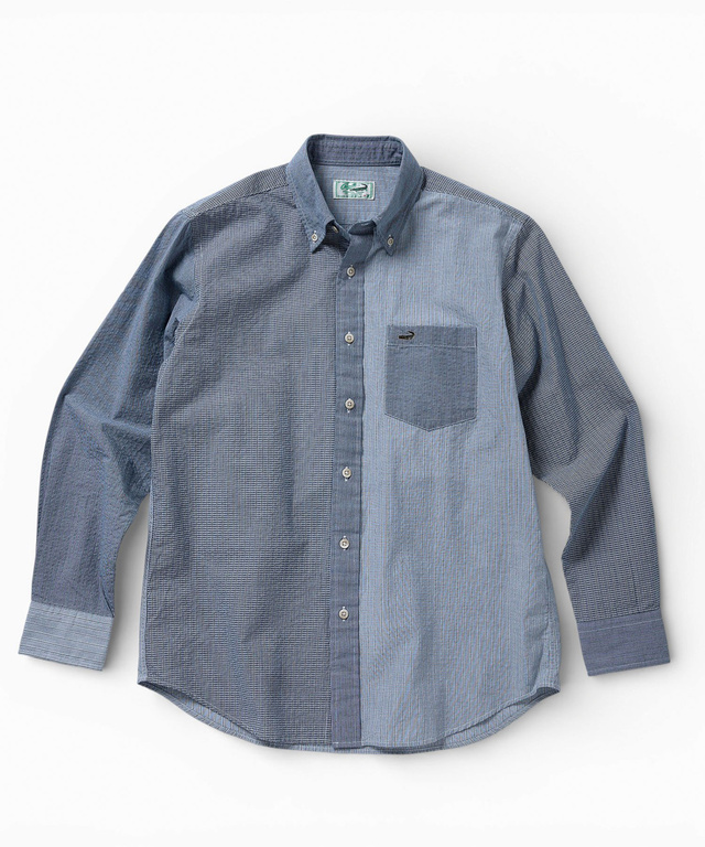 サッカー織り クレイジーパターン ボタンダウンシャツ【吸汗速乾】