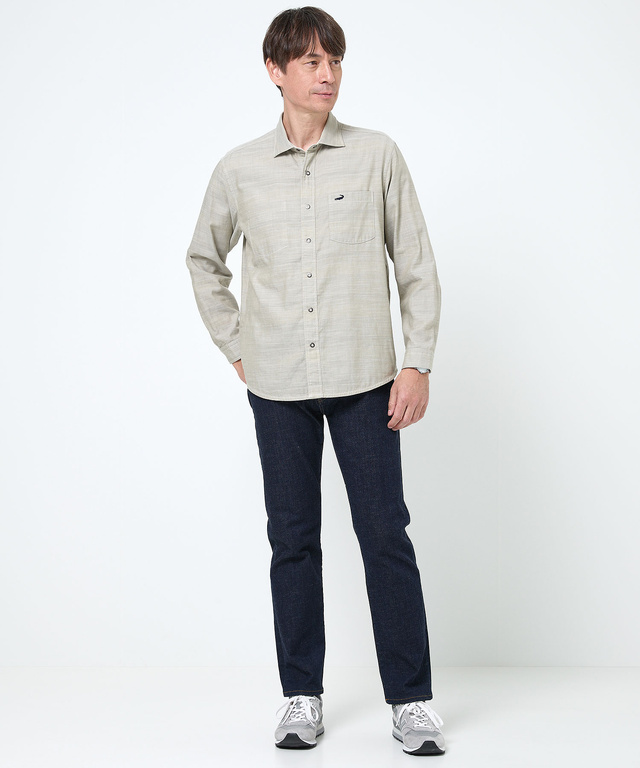 ダブルガーゼ マルチボーダー リバーシブルシャツ【吸汗速乾】