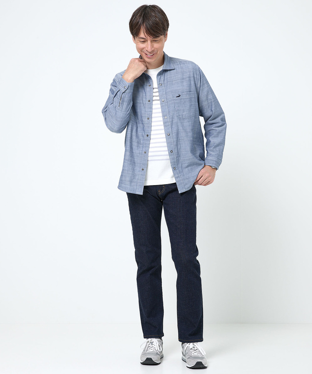 ダブルガーゼ マルチボーダー リバーシブルシャツ【吸汗速乾】