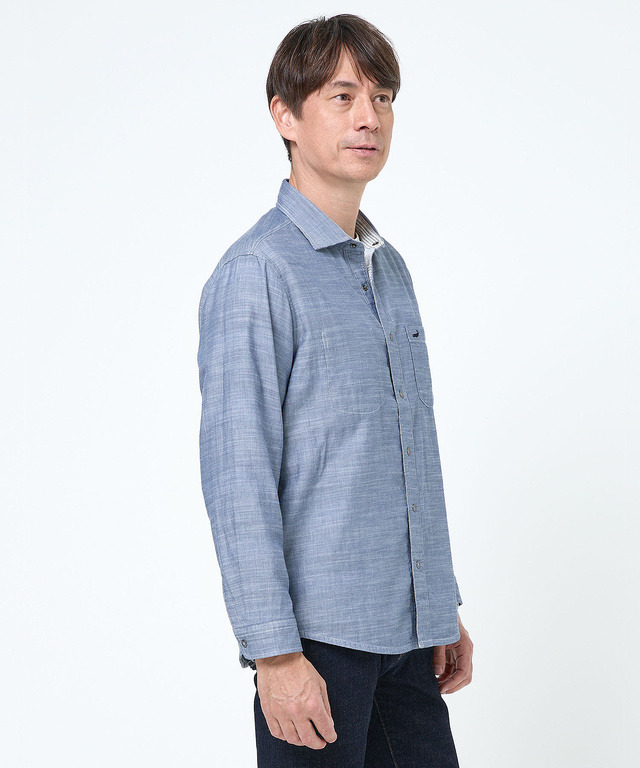 ダブルガーゼ マルチボーダー リバーシブルシャツ【吸汗速乾】