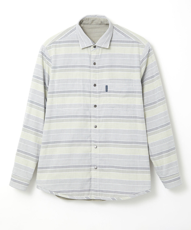 ダブルガーゼ マルチボーダー リバーシブルシャツ【吸汗速乾】