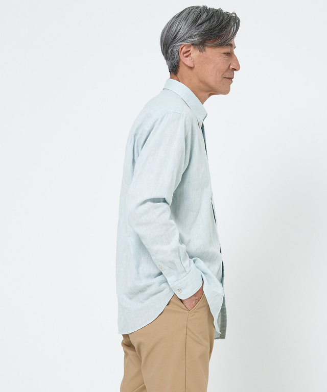 ゼロリネン ストライプ シャツ