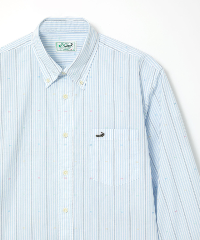 カットドビー ストライプ 七分丈 シャツ