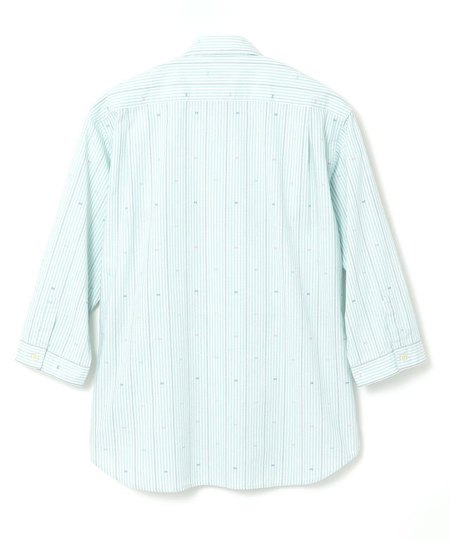 カットドビー ストライプ 七分丈 シャツ