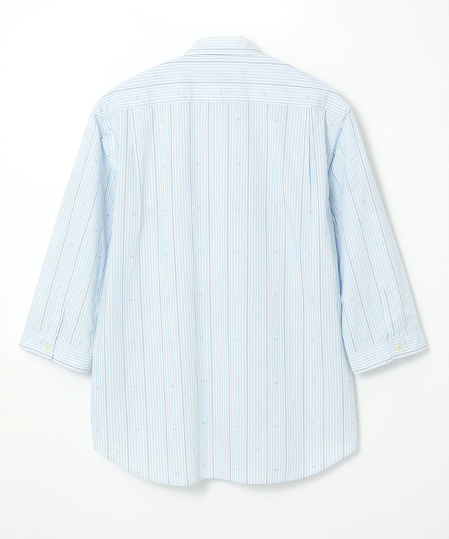 カットドビー ストライプ 七分丈 シャツ