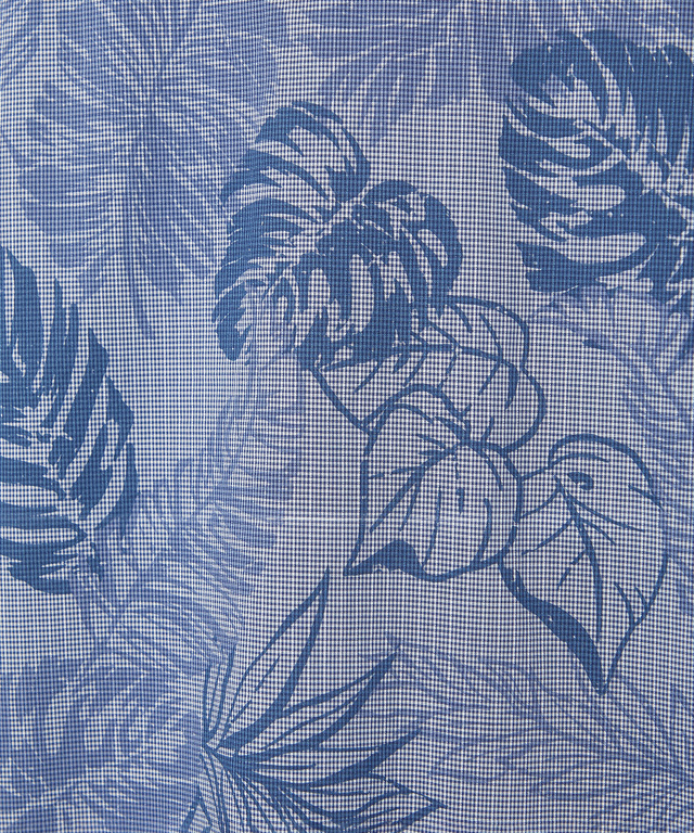 マイクロチェック リーフプリント シャツ