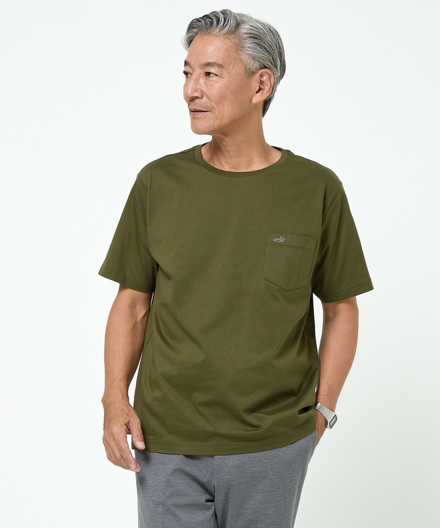 天竺 胸ポケット付き Tシャツ