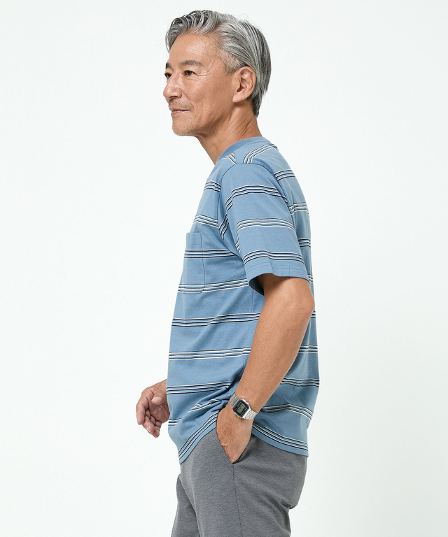 ボーダー柄 Tシャツ【ウガンダ オーガニック コットン】