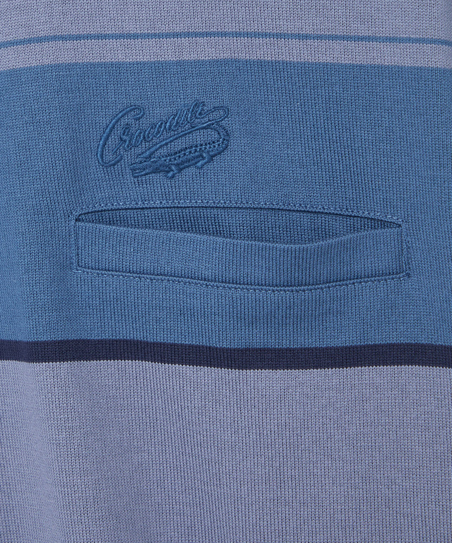 パネルボーダー柄 ポロシャツ