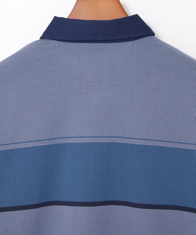 パネルボーダー柄 ポロシャツ