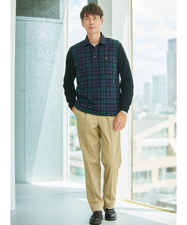 ブラックウォッチ 切り替え ポロシャツ