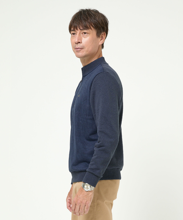 柄切り替え ハーフジップ トレーナー