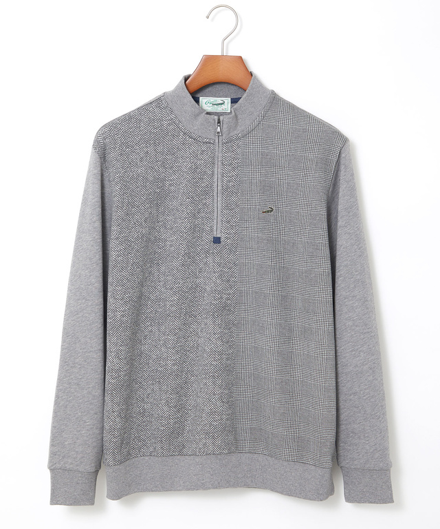 柄切り替え ハーフジップ トレーナー