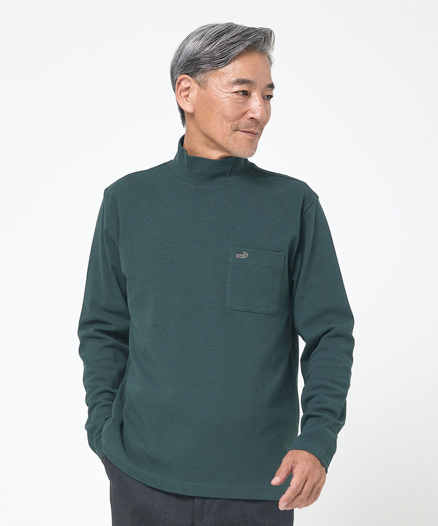 ハイネック リブ カットソー