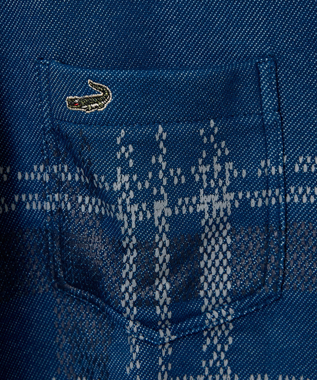 チェック柄 プリント ポロシャツ