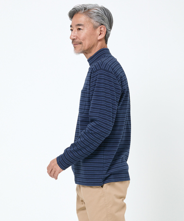 スムース素材 ハイネック カットソー