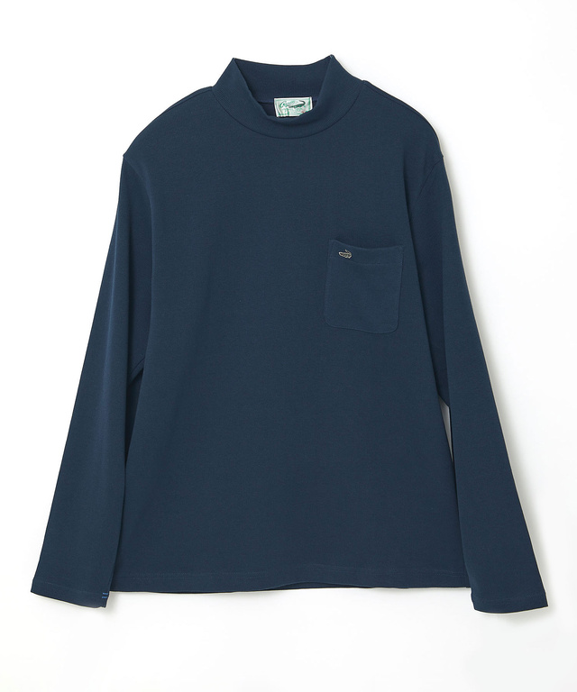 テレコ編み ハイネック カットソー