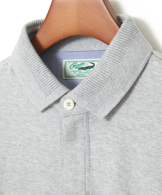 襟デザイン ジップ ポロシャツ