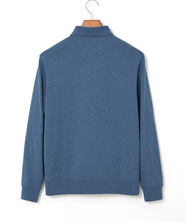 襟デザイン ジップ ポロシャツ