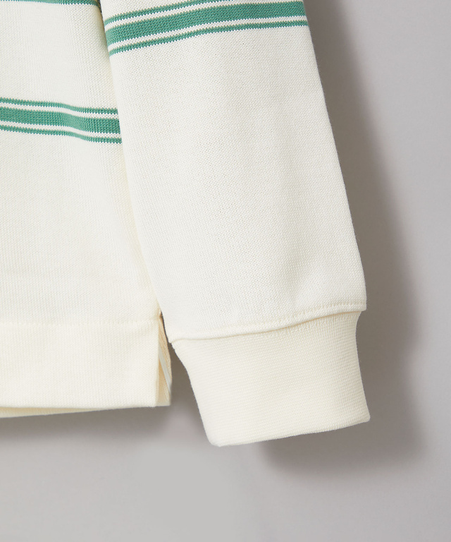 パネルボーダー ジップ ポロシャツ