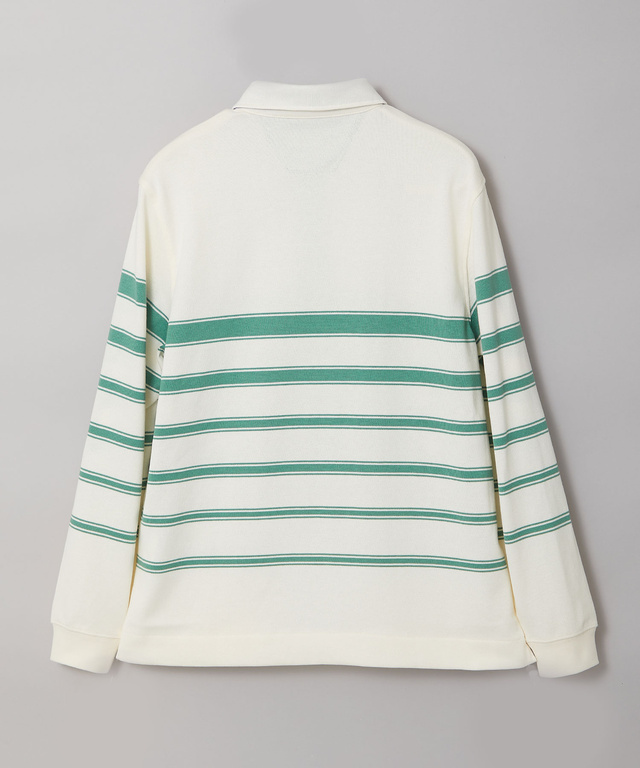 パネルボーダー ジップ ポロシャツ