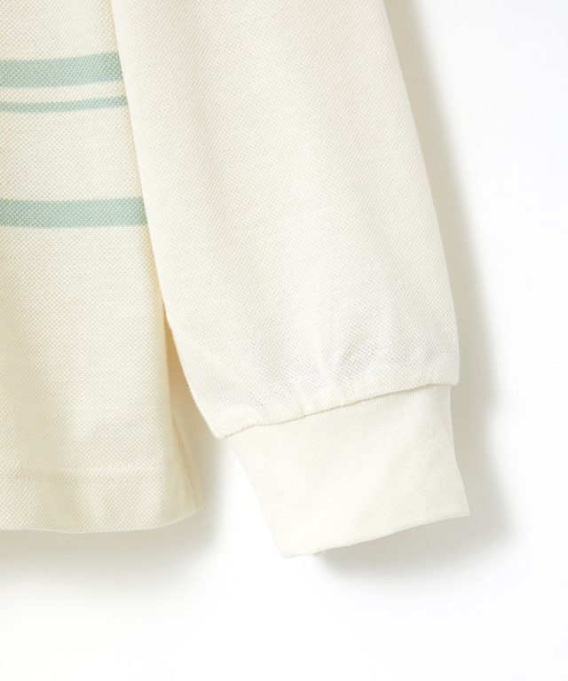 パネルボーダー 長袖ポロシャツ【日本製生地】