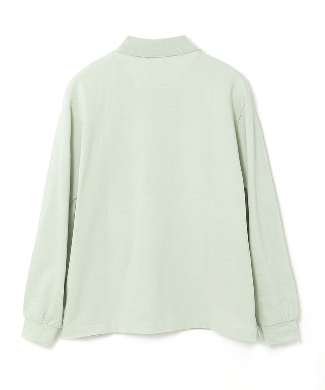 パネルボーダー 長袖ポロシャツ【日本製生地】