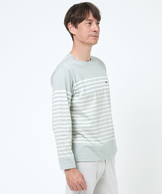 マリンボーダー ポケット付き Tシャツ