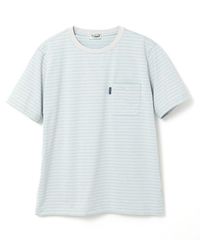 ボーダー クルーネック Tシャツ【接触冷感】【UV加工】