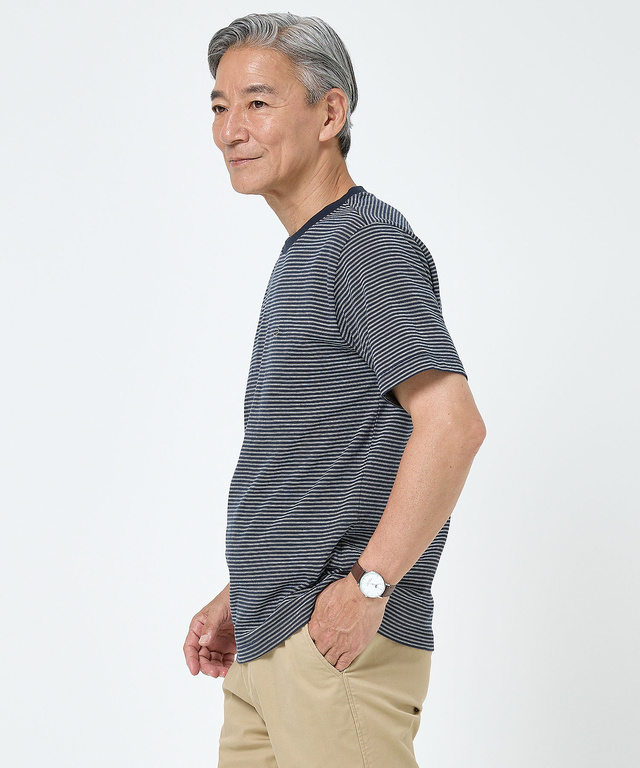 マリンボーダー クルーネック Tシャツ
