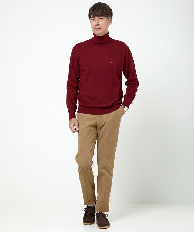 ハイゲージ タートルネック ニット【手洗いOK】