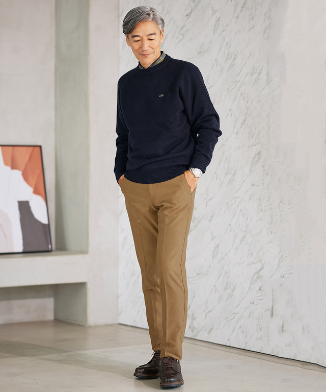 ウール ラインデザイン ニット【手洗いOK】