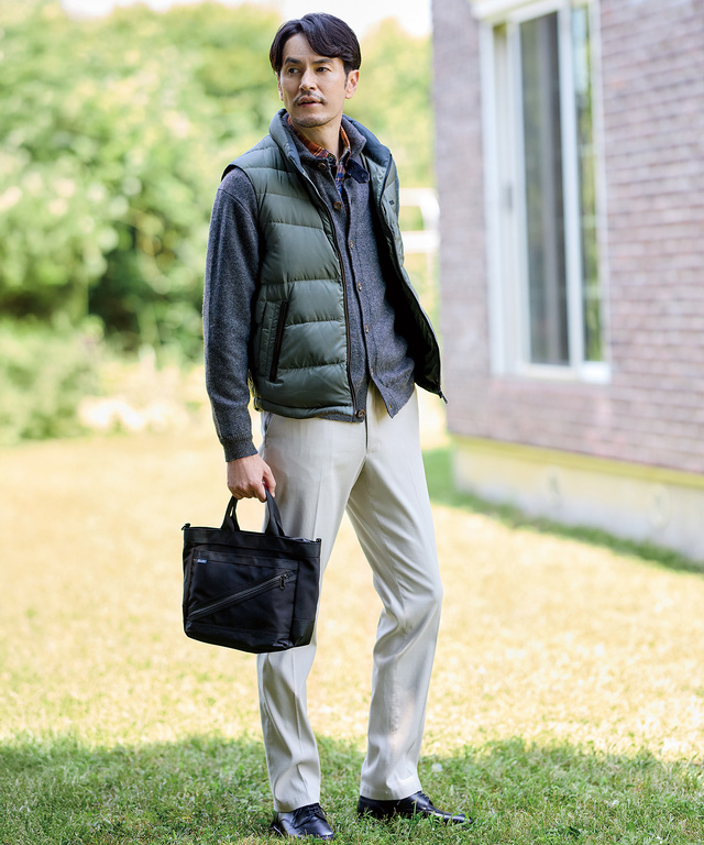 ウールブレンド 裏付き カーディガン