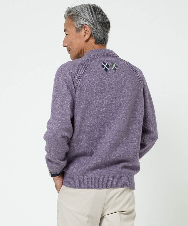 ハーフジップ 配色 ニット