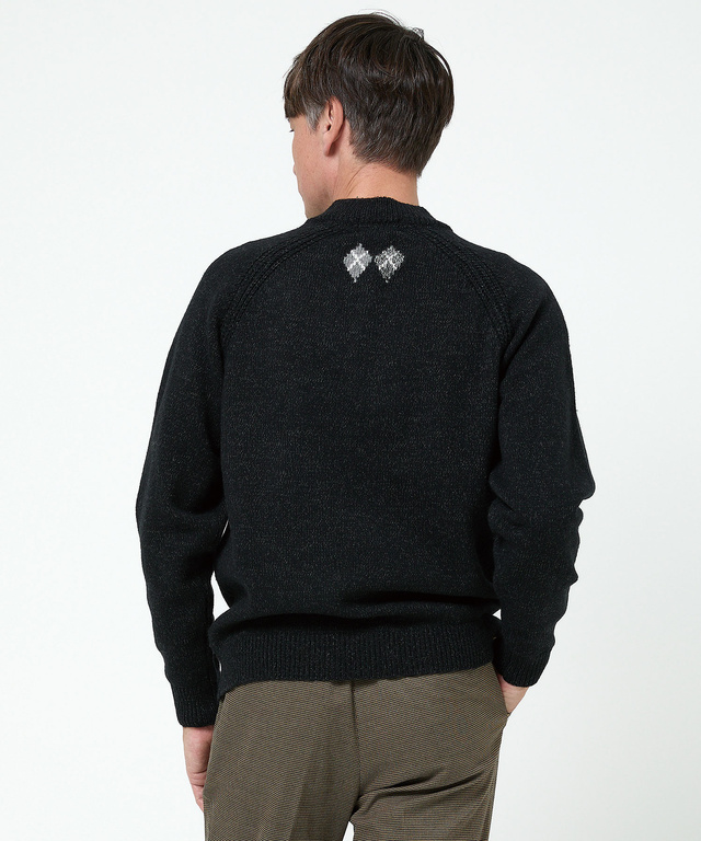 ハーフジップ 配色 ニット