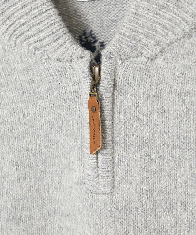 ハーフジップ 配色 ニット